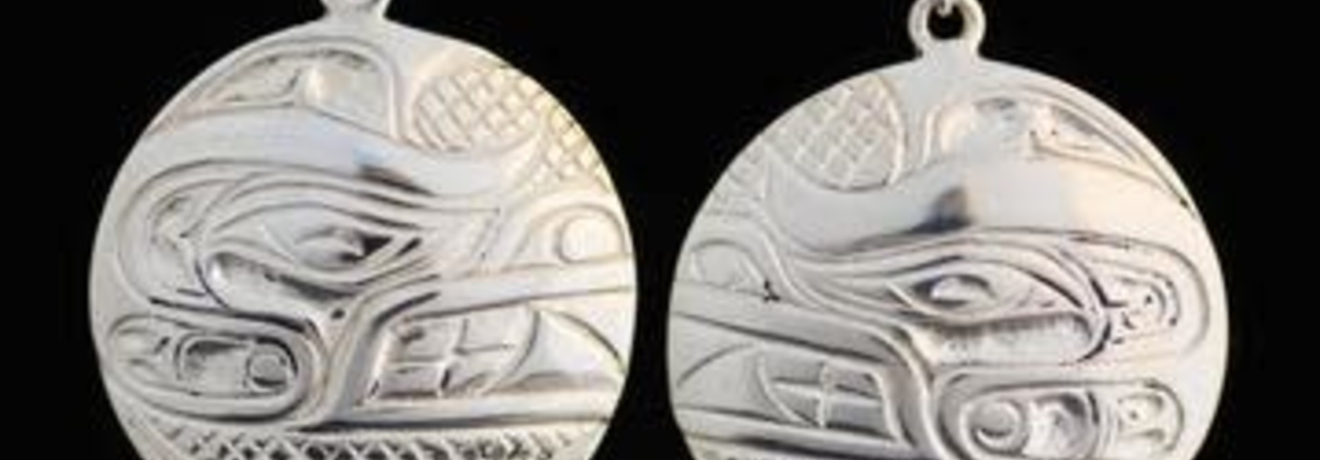 Silver Cast Round Earrings Bear Design by Jadeon Rathgeber