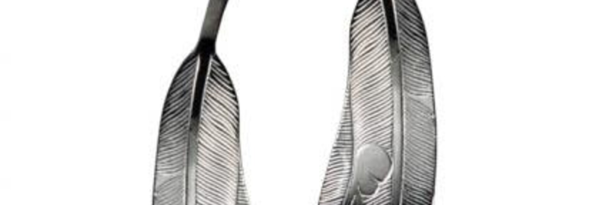 Silver Pewter Eagle Feather Earrings