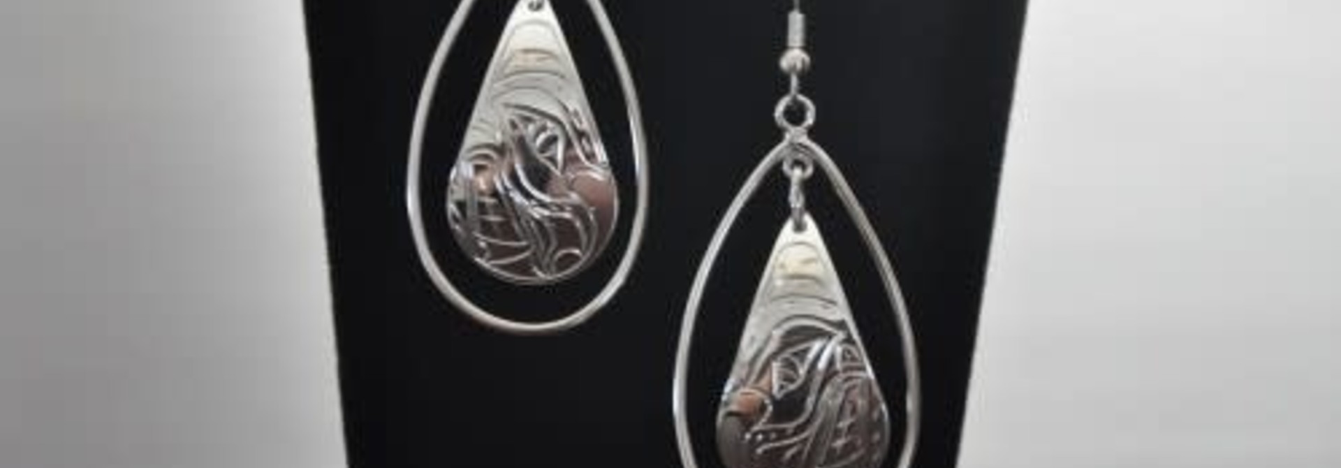 Silver Hand Carved Hummingbird Earrings by Vincent Henson
