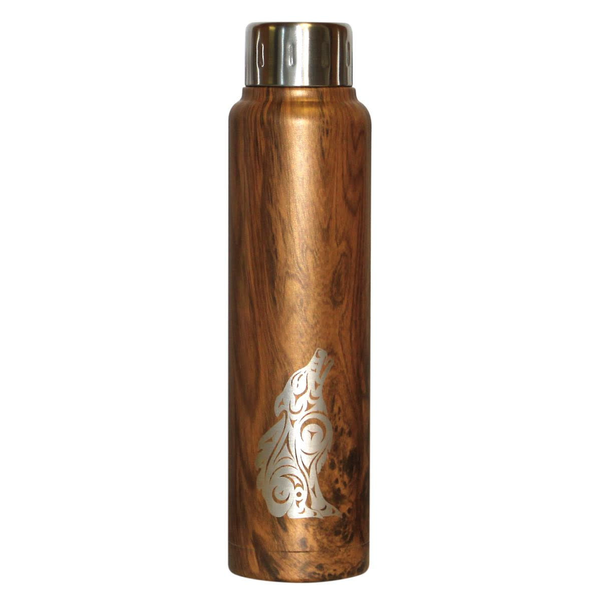 Insulated Totem Water Bottle-Wolf by Darrell Thorne-1