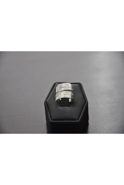 Hand Carved Silver Wrap Ring