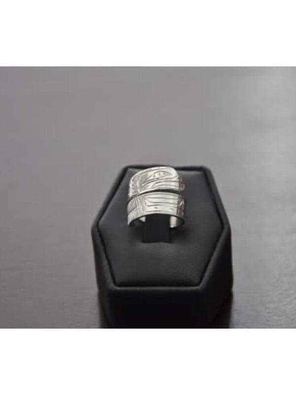 Hand Carved Silver Wrap Ring