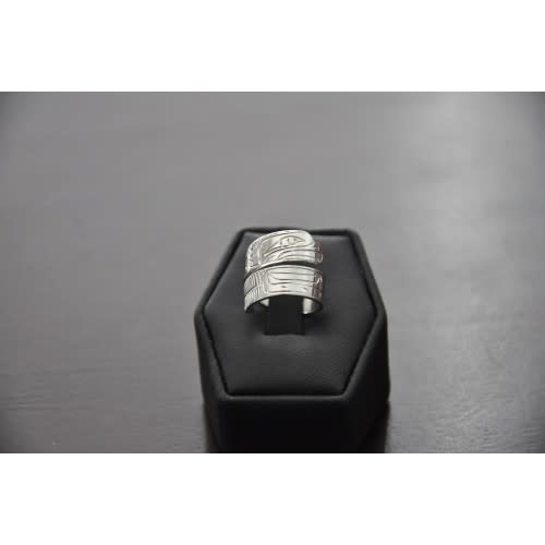 Hand Carved Silver Wrap Ring-1