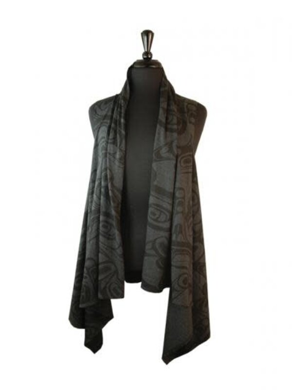 Kelly Robinson Whale All Over Print Ladies Vest (Charcoal)