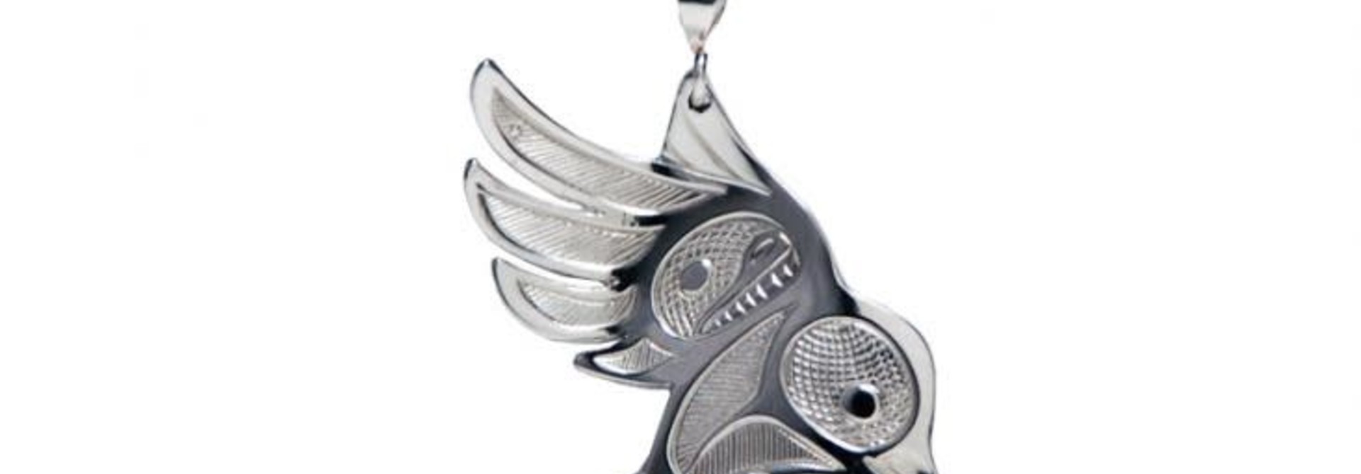 Silver Pewter Hummingbird in Flight Pendant Bill Helin