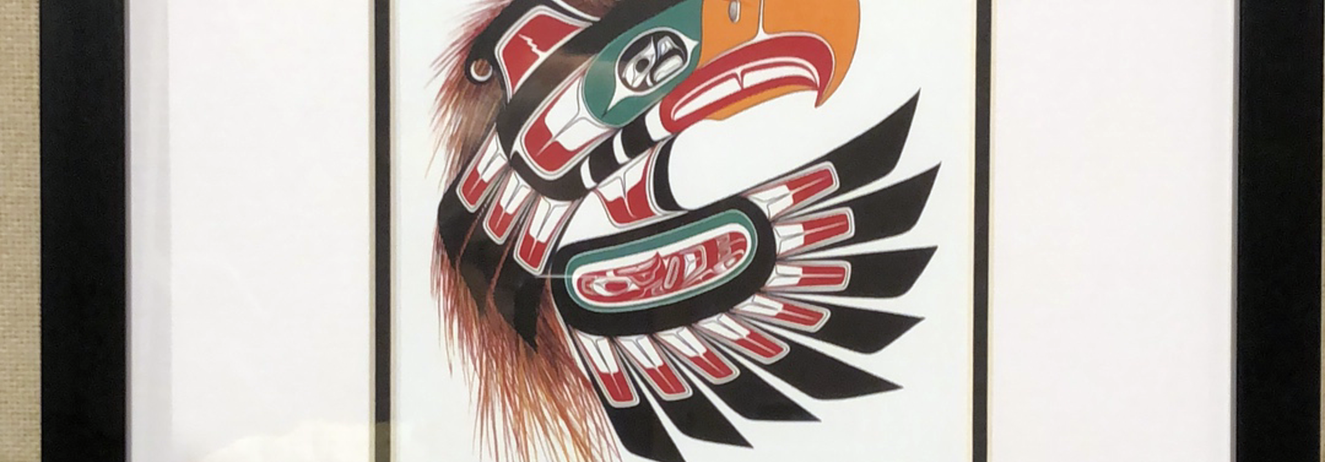 Matted & Framed Art card -Thunderbird Mask by Richard Shorty