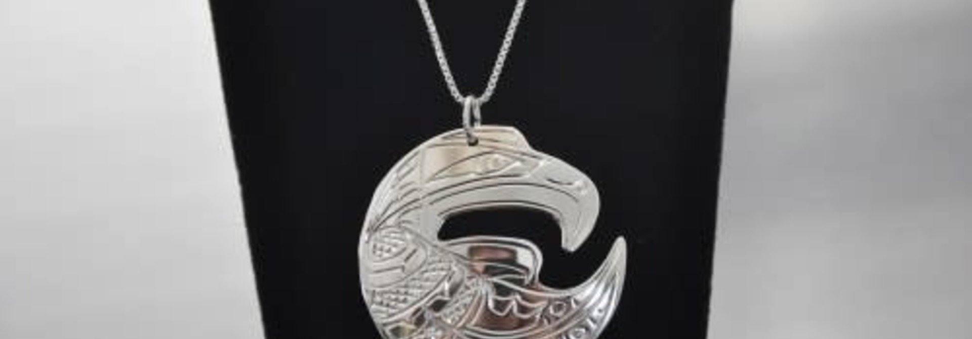 Hand Crafted Silver Eagle Pendant - 20" Chain by Nancy Dawson