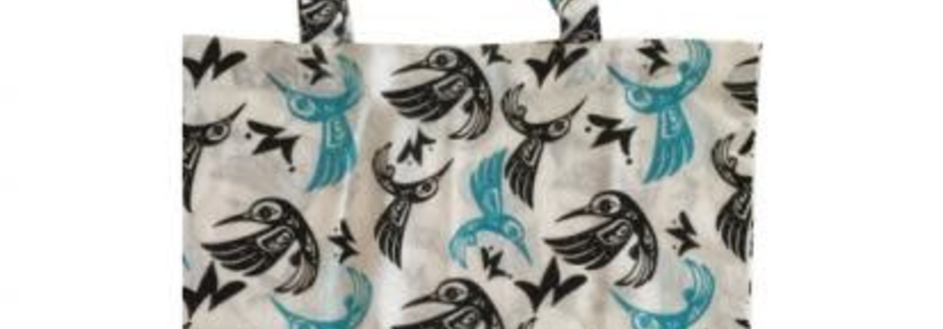 Bill Helin Hummingbird Blue Cotton Shopping Bag