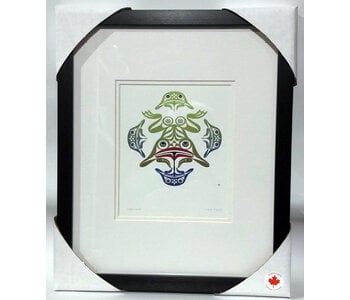 Matted & Framed art cards- Frog Circle by Mark Preston