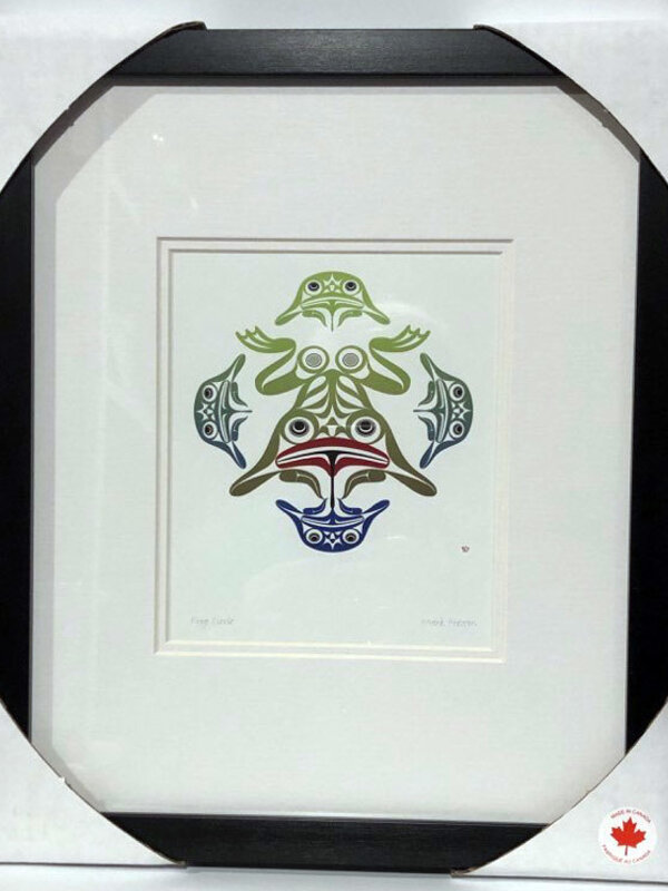 Matted & Framed art cards- Frog Circle by Mark Preston