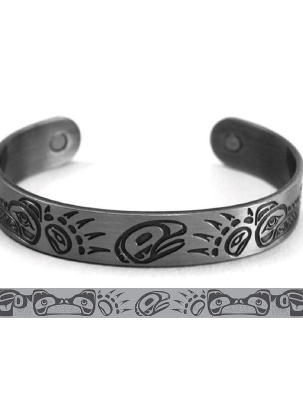 Brushed Silver Bracelet- Bears by Paul Windsor