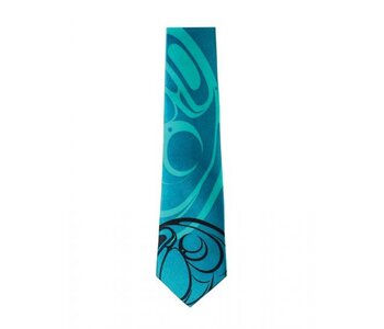 Silk Tie /Turquoise -Raven by Connie Dickens