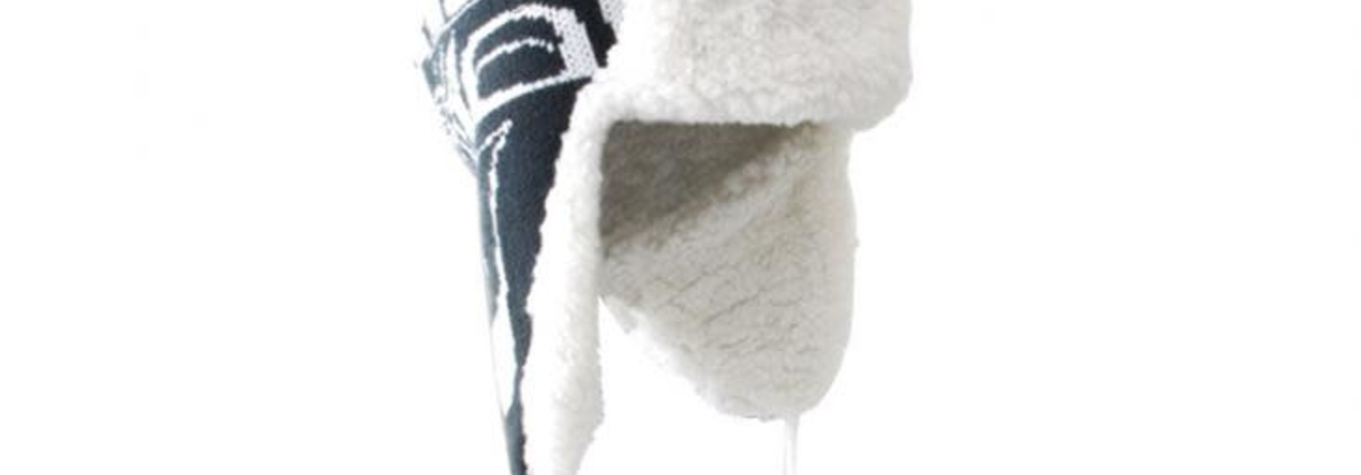 Knitted Flap Hat Raven by Kelly Robinson/ Black & White