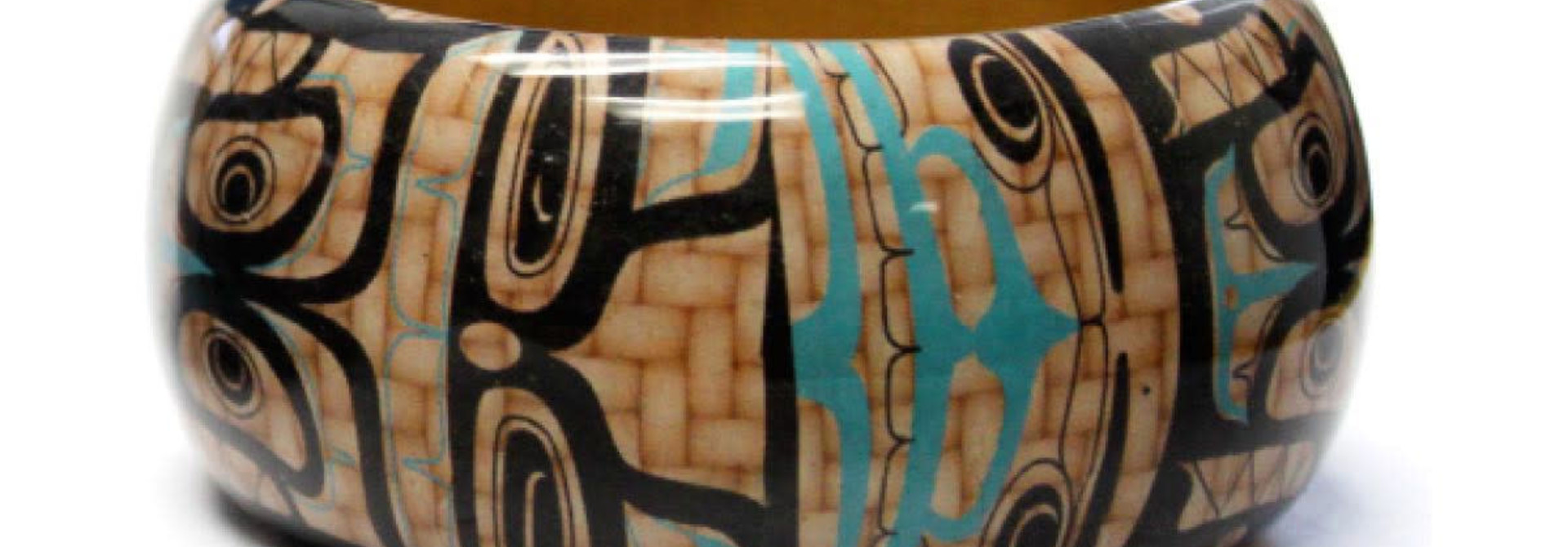 Large Wood Bangle-Whales by Mike Dangeli