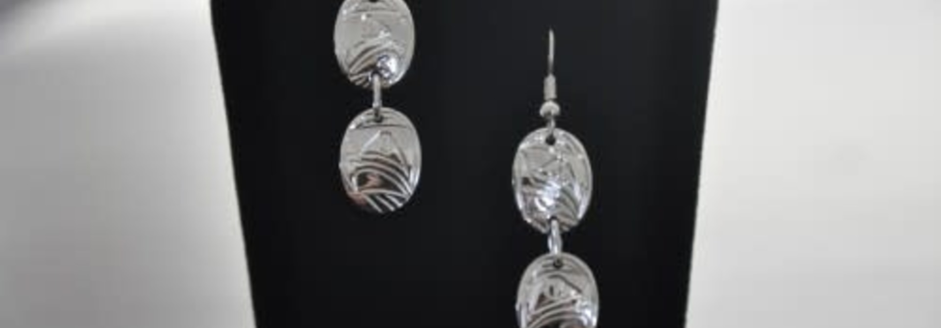 Hand Crafted Silver Oval Earrings- Eagle by Vincent Henson