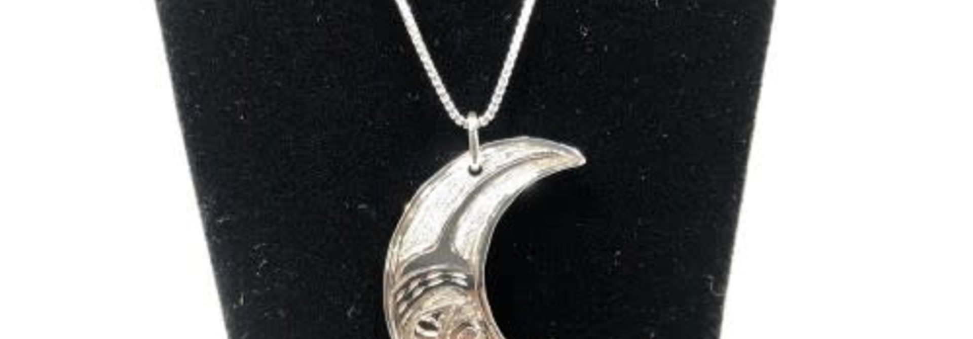 Carved Silver Moon Pendant by Nancy Dawson