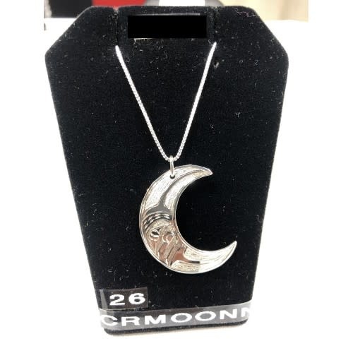 Carved Silver Moon Pendant by Nancy Dawson-1