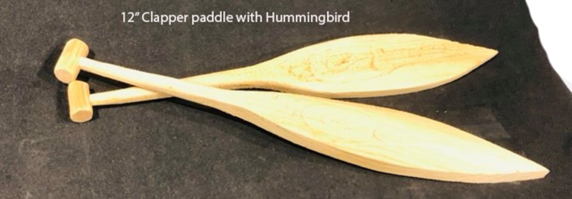 12" Cedar Clapper Paddles carved by Dwayne Malloway