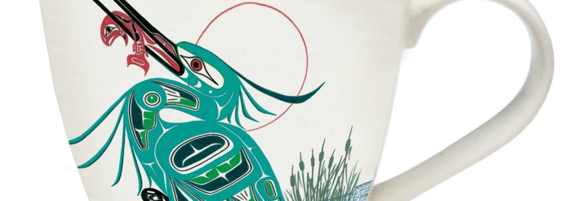 Porcelain Artist Mug - Green Heron by Richard Shorty