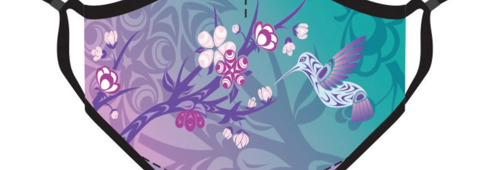 Reusable 4 ply Face Mask- Hummingbird & Blossoms by Simone Diamond