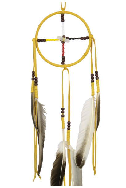 4" Medicine wheel Dream Catcher with Crystal