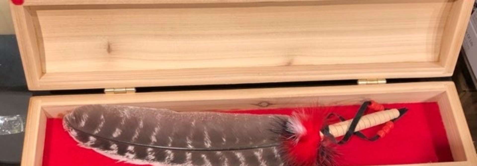 Handcrafted Feather Box - Red Cedar