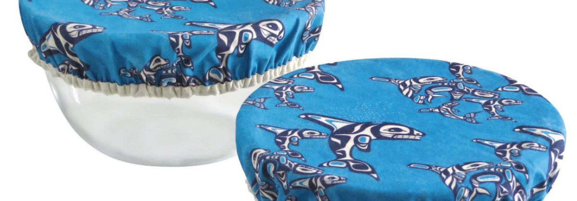 Set of 2 reusable Bowl Covers -Orca family by Paul Windsor
