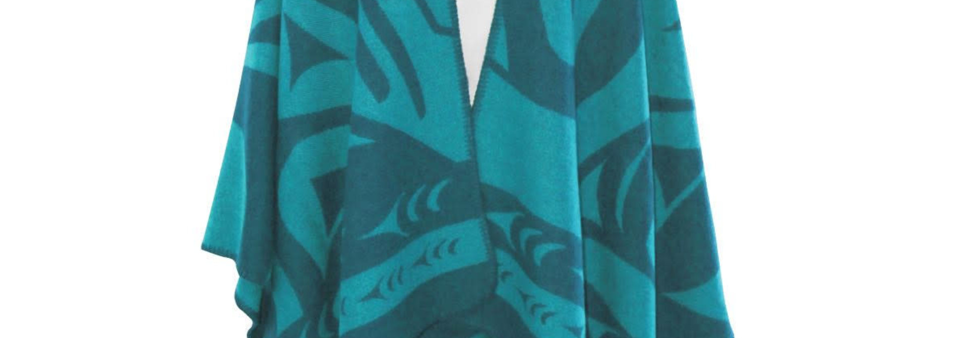 Reversible Wrap Teal - Whale by Doug Horne