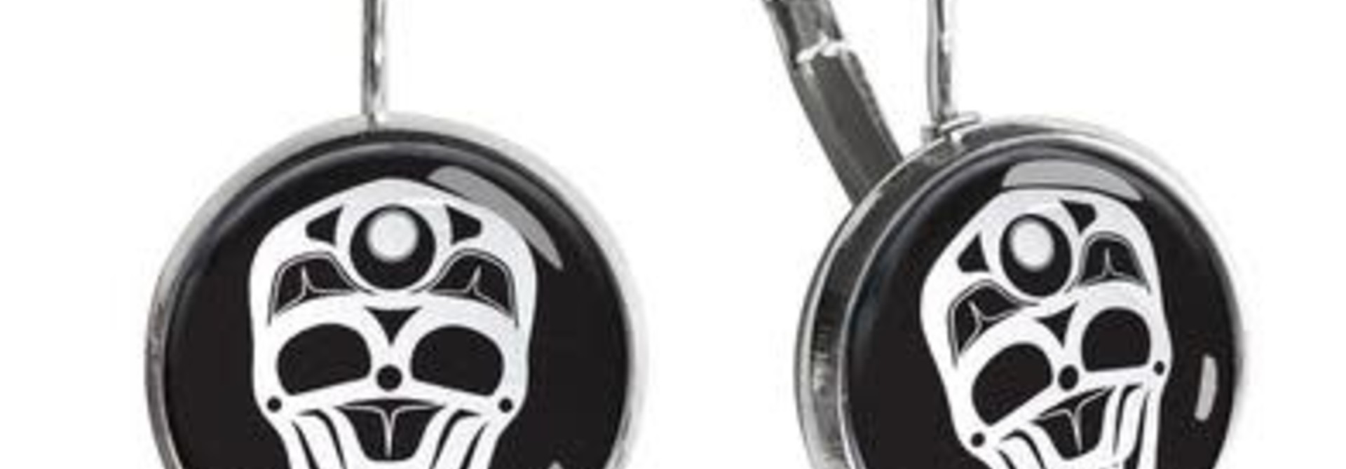 Dome Glass Earrings - Skull by James Johnson