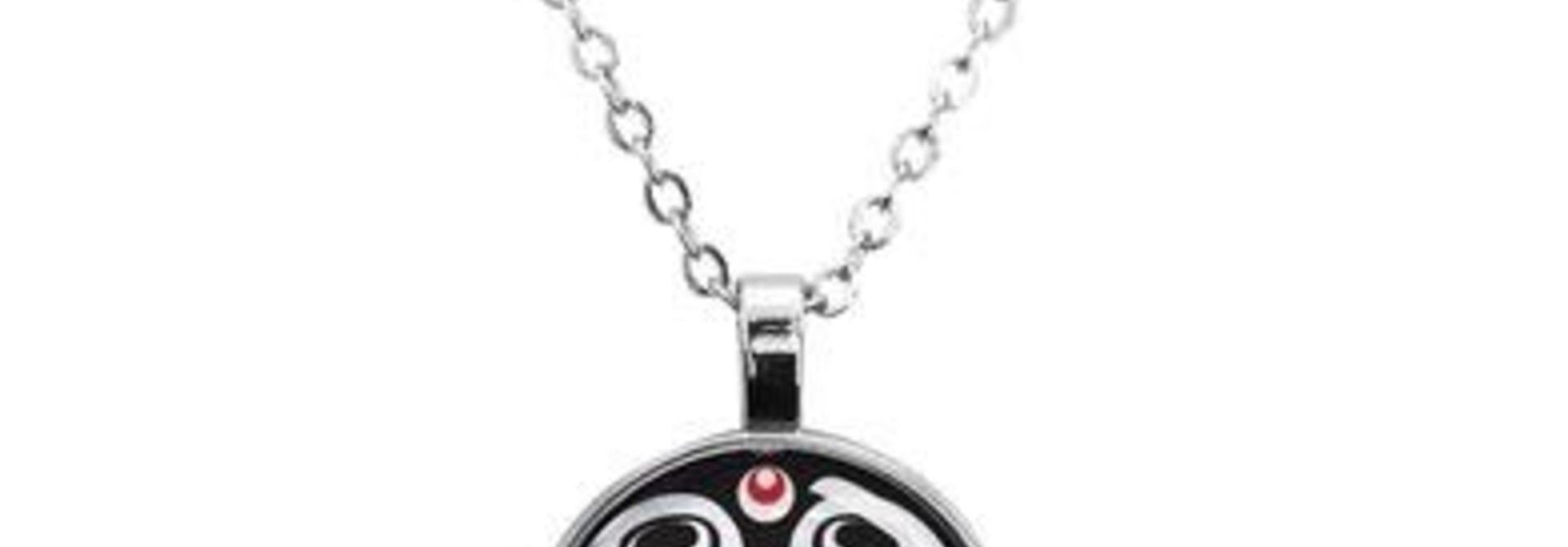 Dome Glass Necklace - Killer Whale Crosshatch by Curtis Wilson