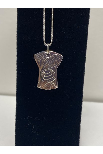 Silver Copper Shield Shape Necklace