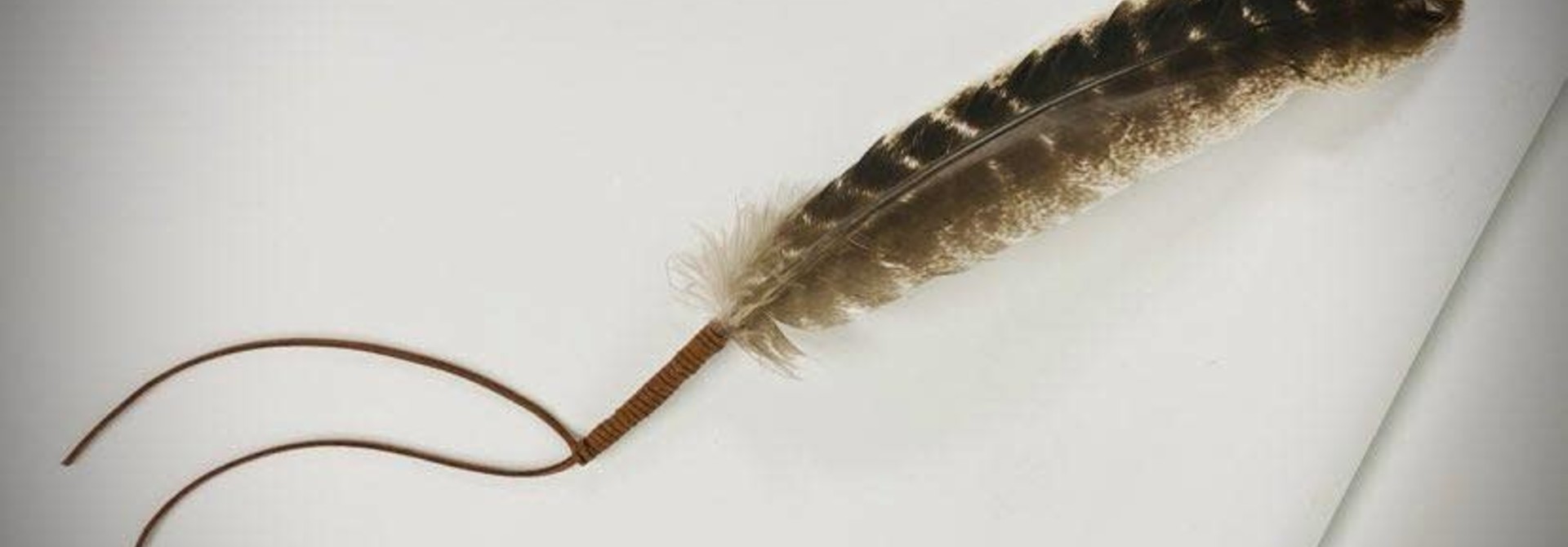 Smudging Feather with leather wrapped quill