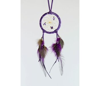 2" Dream Catcher with Semi Precious Stones-Purple