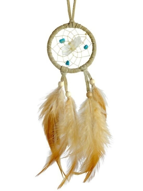 Monague 2" Vision Seeker Tan Dream Catcher with Stone