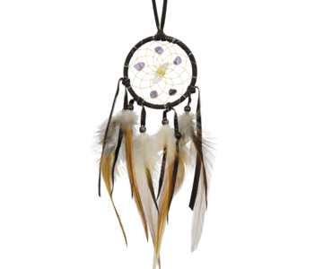 2.5"  Vision Seeker dream Catcher Dark Brown with stones
