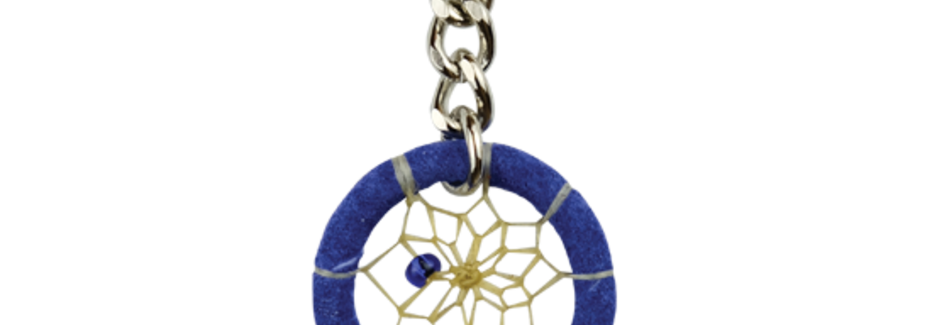 1.25" Dream Catcher Feather Keychains - Royal blue