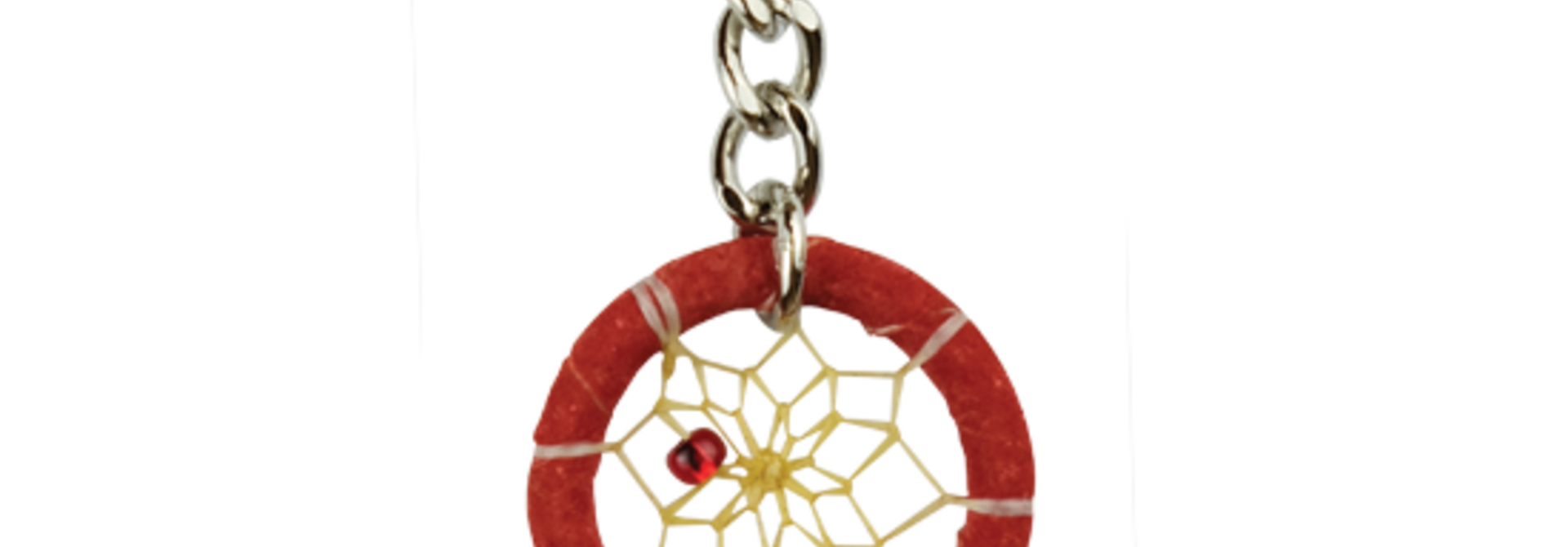 1.25 Dream Catcher Feather Keychain- Red