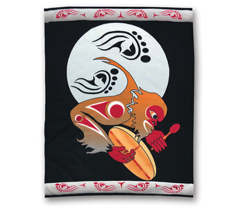 Premium Fleece Blanket - Drum to Sasquatch Night by Darrell Thorne