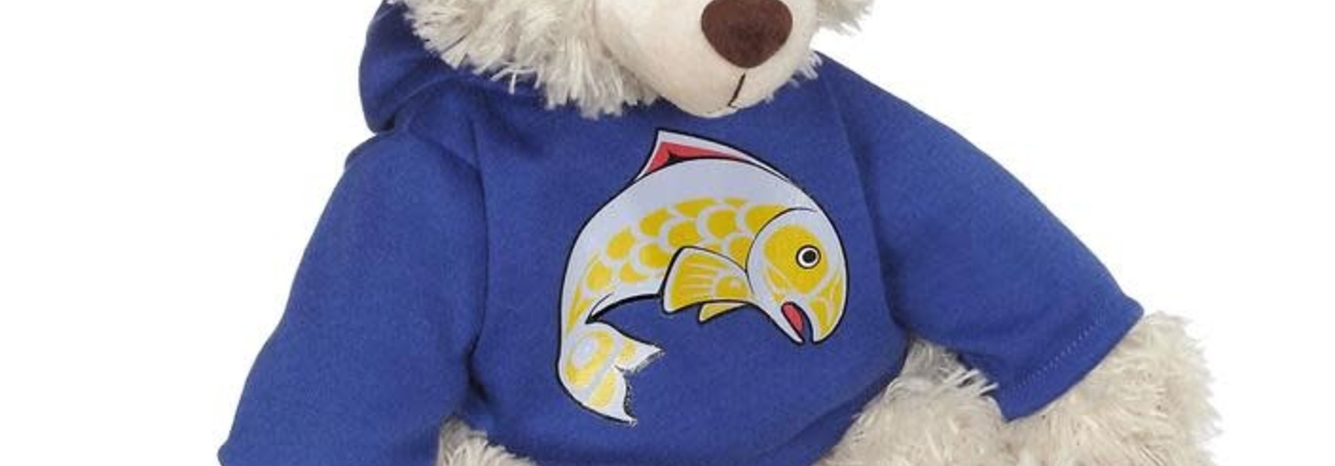11" Mokey Bear with Salmon Hoodie