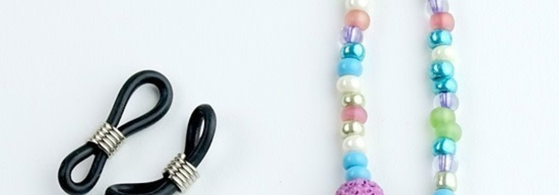 Beaded Lanyard with Lava Beads - Multi / PInk