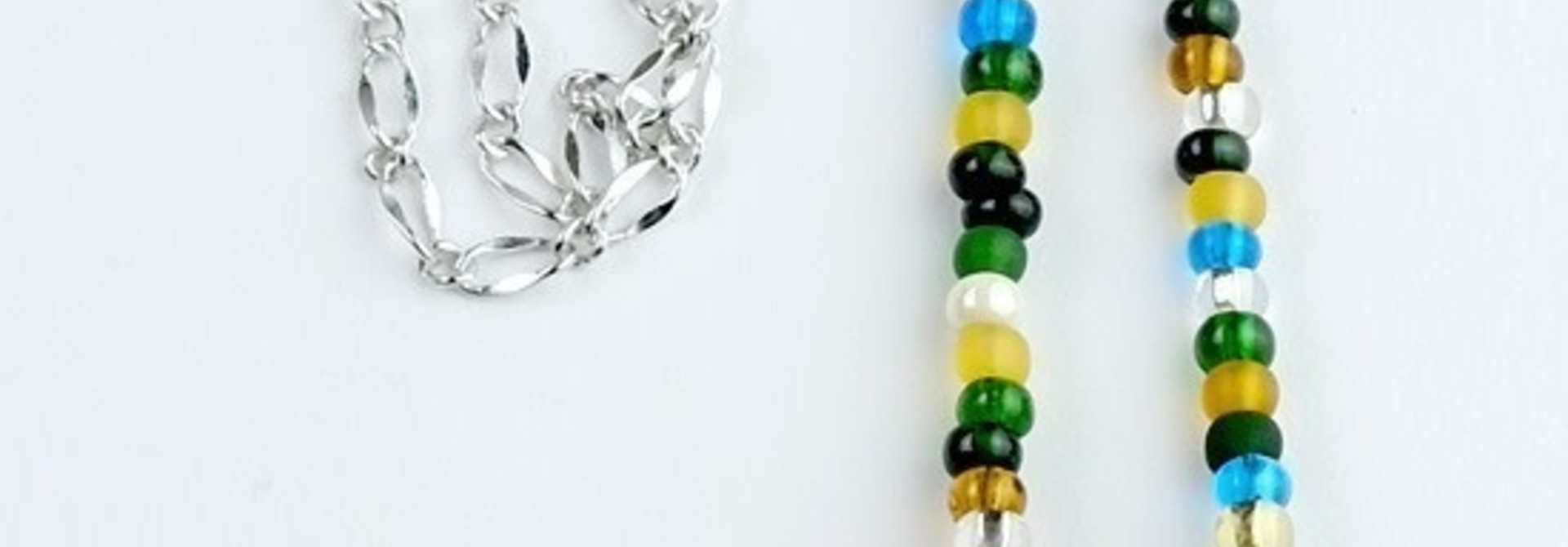 Beaded Lanyard with Lava Beads - Multi Color red