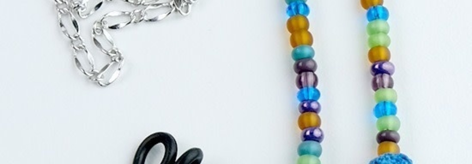 Beaded Lanyard with Lava Beads - Turquoise