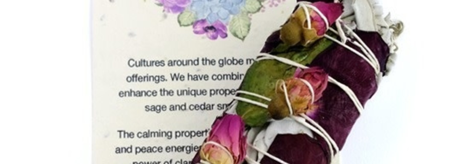 Botanical Smudge in Small Sage, Rose Petals & Rose Quartz