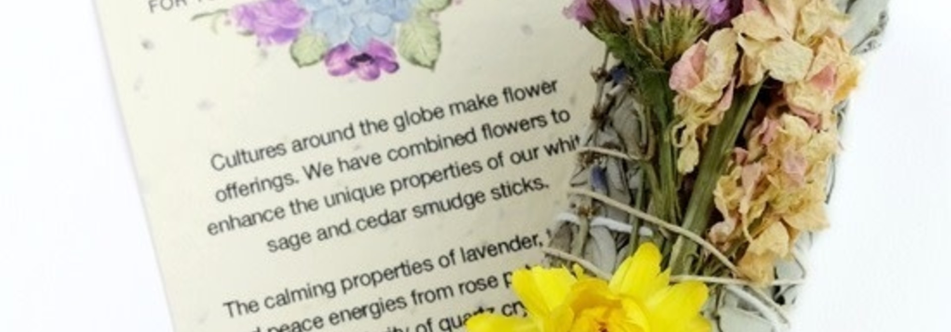 Botanical Smudge in small Sage with Lavender and Strawflower