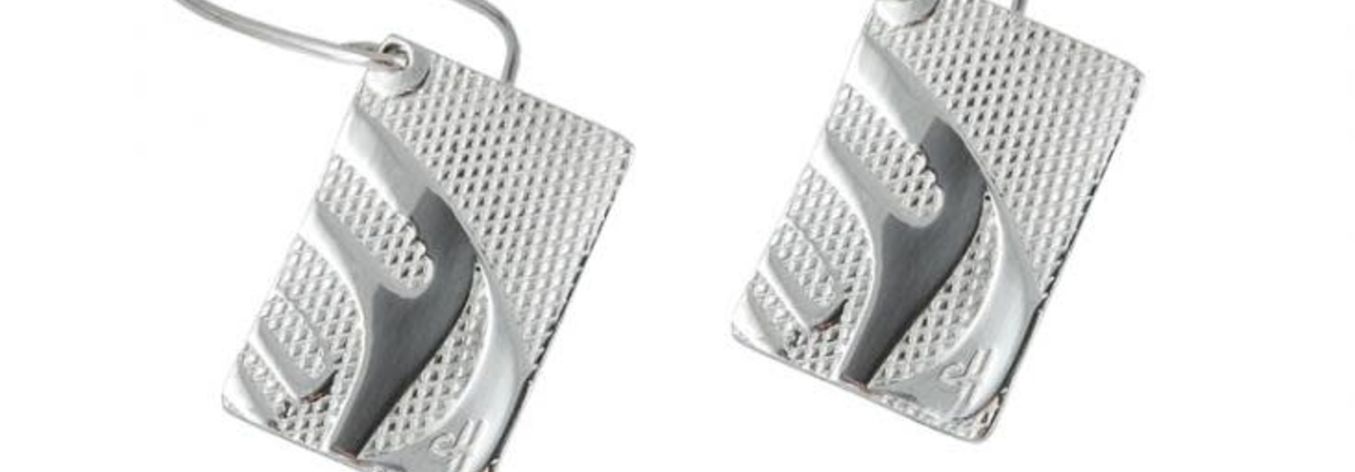 Silver Pewter Earrings in "Nexus" design by Corrine Hunt