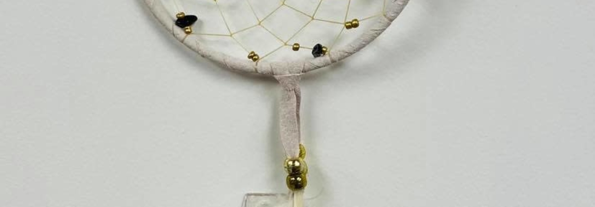5" Dream Catcher with stones - white