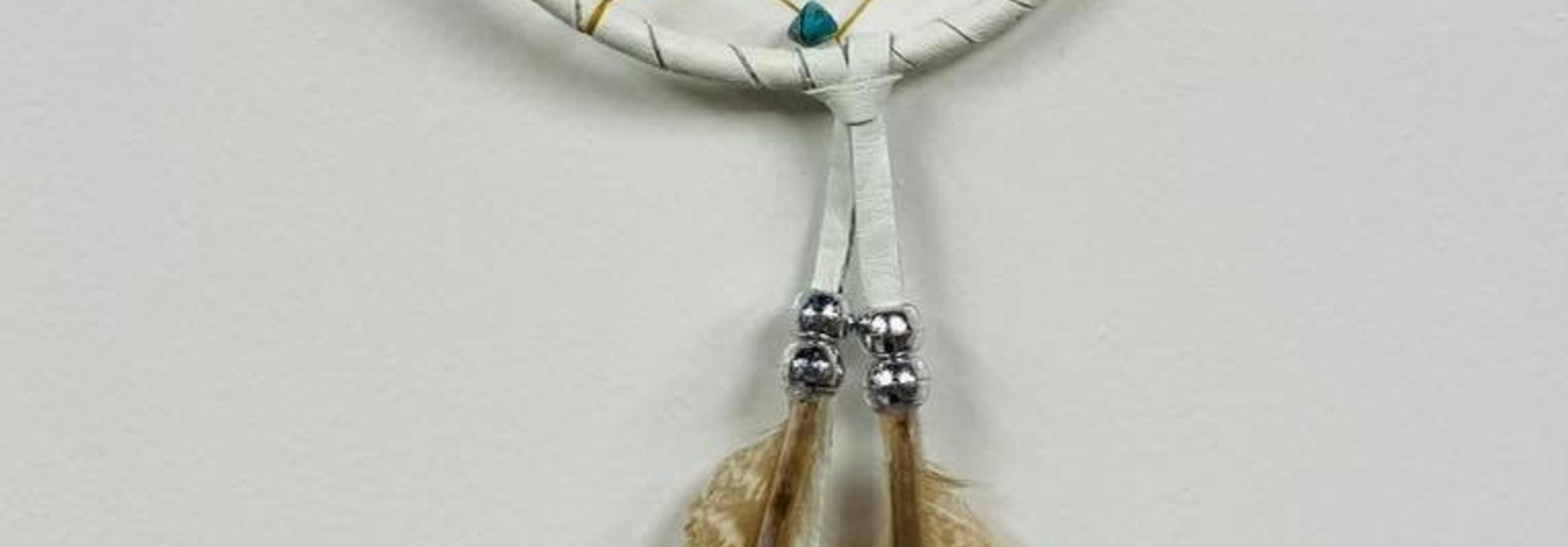 3" Dream Catcher with assorted stones - White