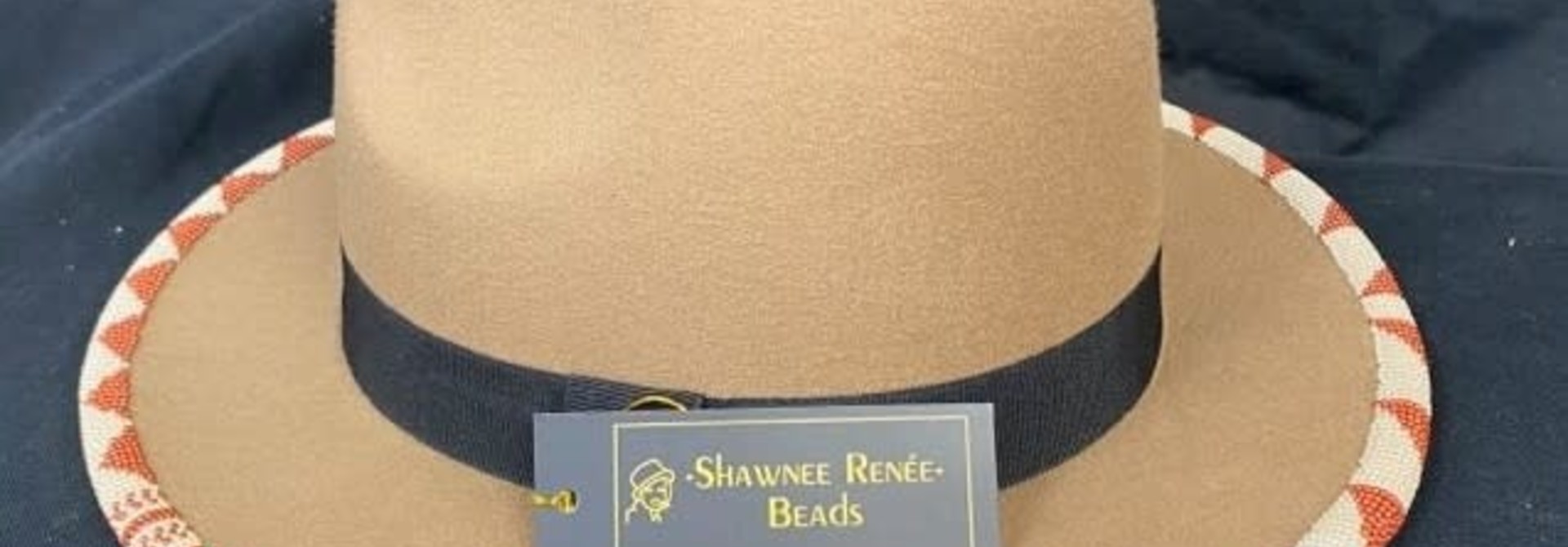Tan Rainbow Beaded Hat by Shawnee Renee