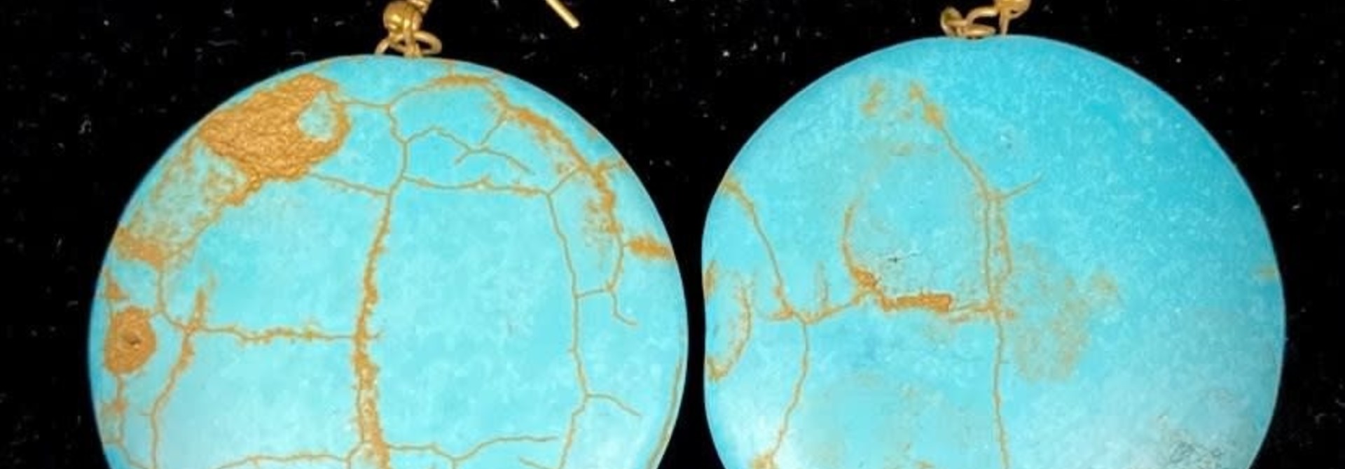 1.75" Solid Turquoise stone Earrings by Shawnee Renee