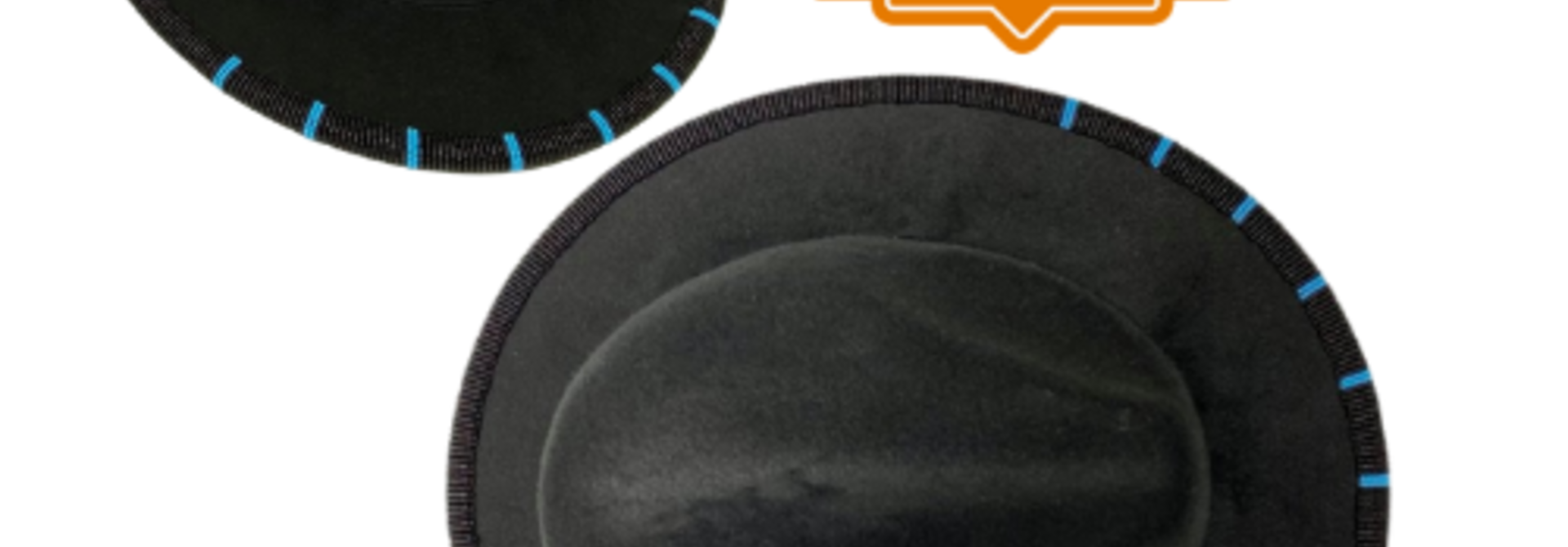 Shawnee Renee Beaded Fedora - Black & Turquoise
